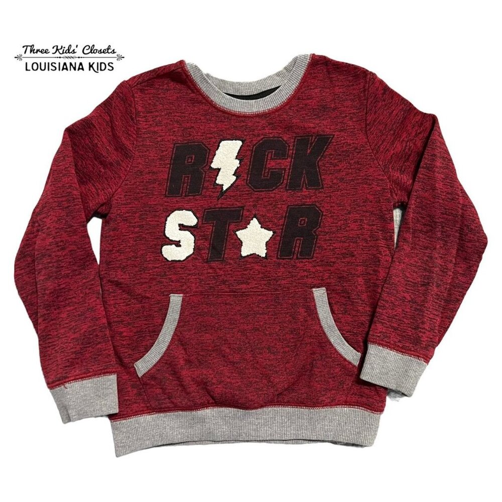 Colorful Planet By Meijer Sz 5 Rock Star Appliqué Pullover Sweatshirt